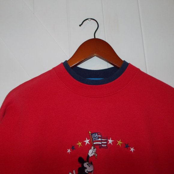 VTG Disney Embroidered Mickey Mouse Sweatshirt Americana - Picture 2 of 6